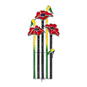 Брошь из серебра с фианитами