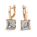 Серьги с английским замком из красного золота