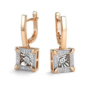 Серьги с английским замком из красного золота