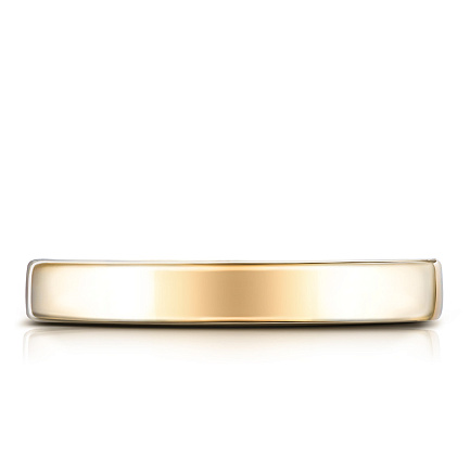 Кольцо обручальное гладкое из желтого золота