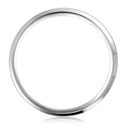 Кольцо обручальное из белого золота с бриллиантом