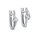 Серьги с английским замком из белого золота с бриллиантами