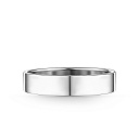 Кольцо обручальное гладкое из белого золота