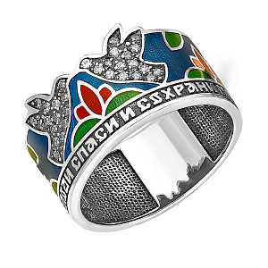 Кольцо из серебра с фианитами