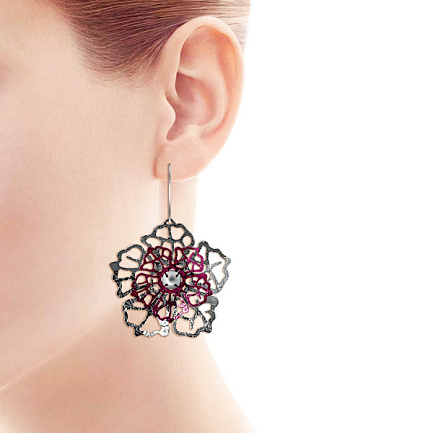 Серьги из серебра с эмалью