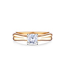 Кольцо из красного золота с фианитом