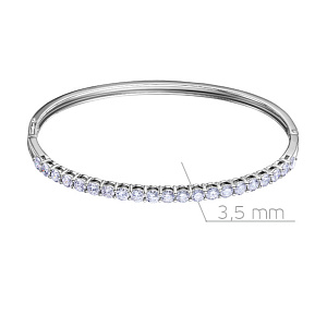 Браслет жесткий из белого золота с бриллиантами