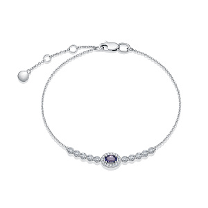 Браслет из белого золота с бриллиантами, танзанитом