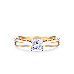 Кольцо из красного золота с фианитом