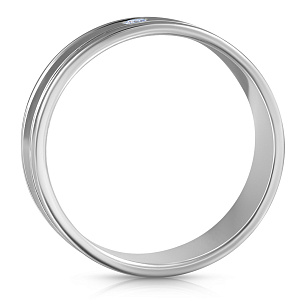 Кольцо обручальное из серебра с фианитом
