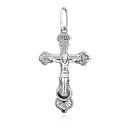 Крест ручной работы из белого золота