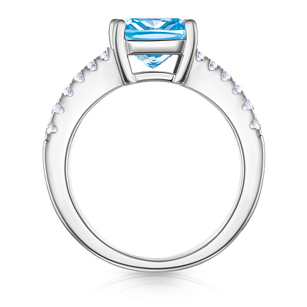 Кольцо из серебра с фианитом