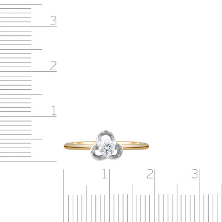 Кольцо помолвочное из желтого золота с бриллиантом