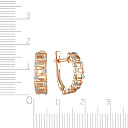 Серьги с английским замком из красного золота с фианитом