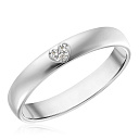 Кольцо обручальное из белого золота с бриллиантами