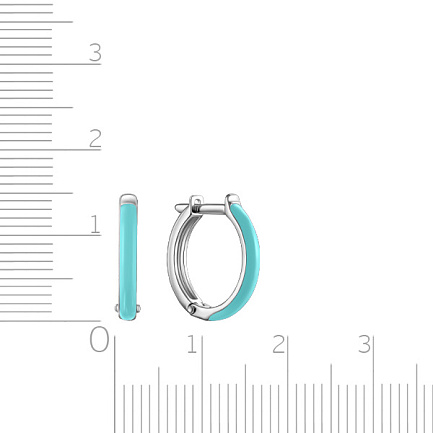 Серьги с английским замком из серебра с эмалью