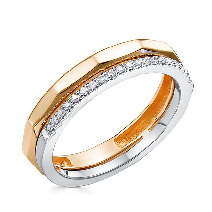 Кольцо из красного золота с бриллиантами