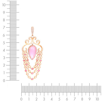 Подвеска из красного золота с бриллиантами, рубинами