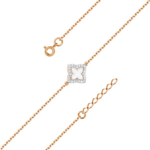 Браслет декоративный из серебра с фианитами