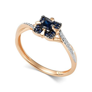 Кольцо из красного золота с бриллиантом