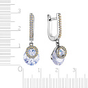 Серьги с английским замком из серебра с позолотой