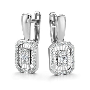 Серьги из белого золота с бриллиантами