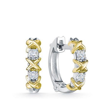 Серьги из белого золота с бриллиантами