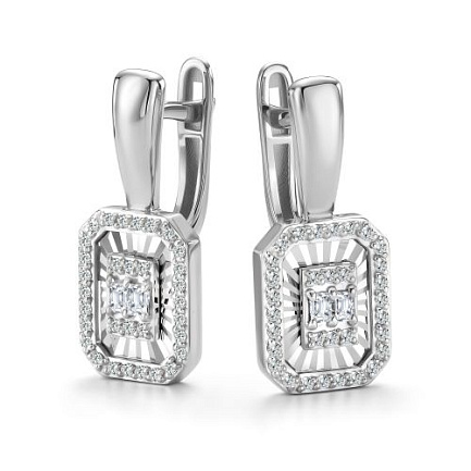 Серьги из белого золота с бриллиантами