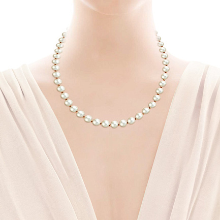 Колье из красного золота с жемчугом