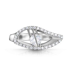 Кольцо из белого золота с бриллиантами