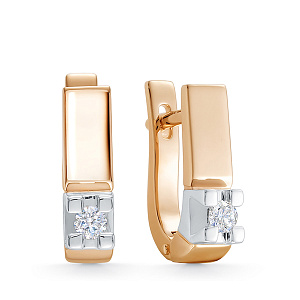 Серьги из красного золота с бриллиантами