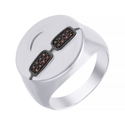 Кольцо из серебра с фианитом