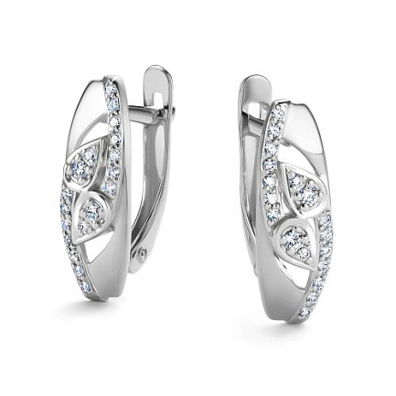 Серьги из белого золота с бриллиантами