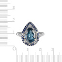 Кольцо из белого золота с бриллиантами, сапфирами