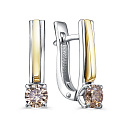 Серьги с английским замком из белого золота с бриллиантами