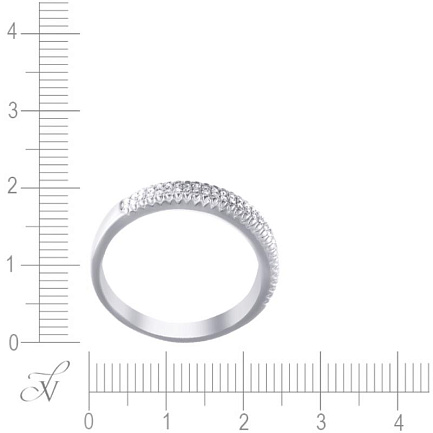 Кольцо помолвочное из белого золота с бриллиантами