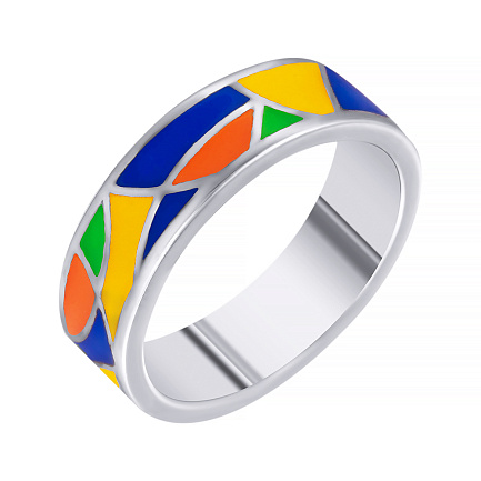 Кольцо из серебра с эмалью