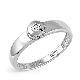 Кольцо из белого золота с бриллиантами