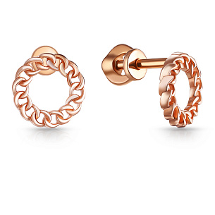 Пусеты из серебра с золочением