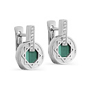 Серьги с английским замком из серебра с фианитами