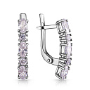 Серьги с английским замком из серебра с фианитом