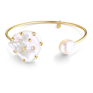 Браслет декоративный из желтого золота с бриллиантами