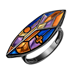 Кольцо из серебра с эмалью