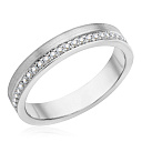 Кольцо обручальное из белого золота с бриллиантами