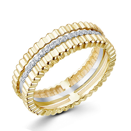 Кольцо из желтого золота с бриллиантами