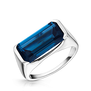 Кольцо из белого золота с лондон топазом