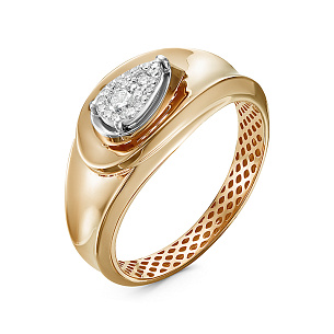 Кольцо из красного золота с бриллиантом