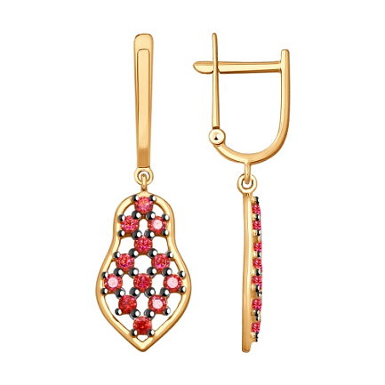 Серьги с английским замком из красного золота