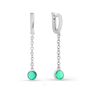 Серьги с английским замком из серебра с алпанитами