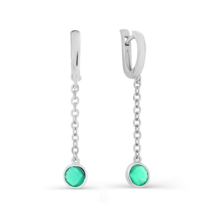 Серьги с английским замком из серебра с алпанитами